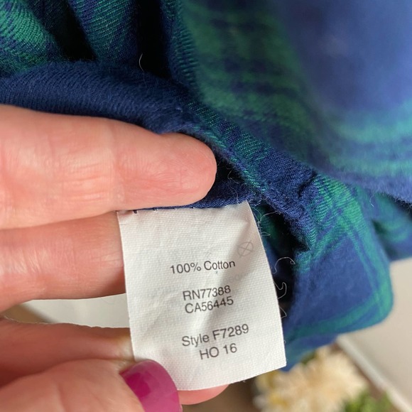 J Crew Women's Boyfit Blue Green Plaid Button Down Flannel Shirt Small - Picture 9 of 9